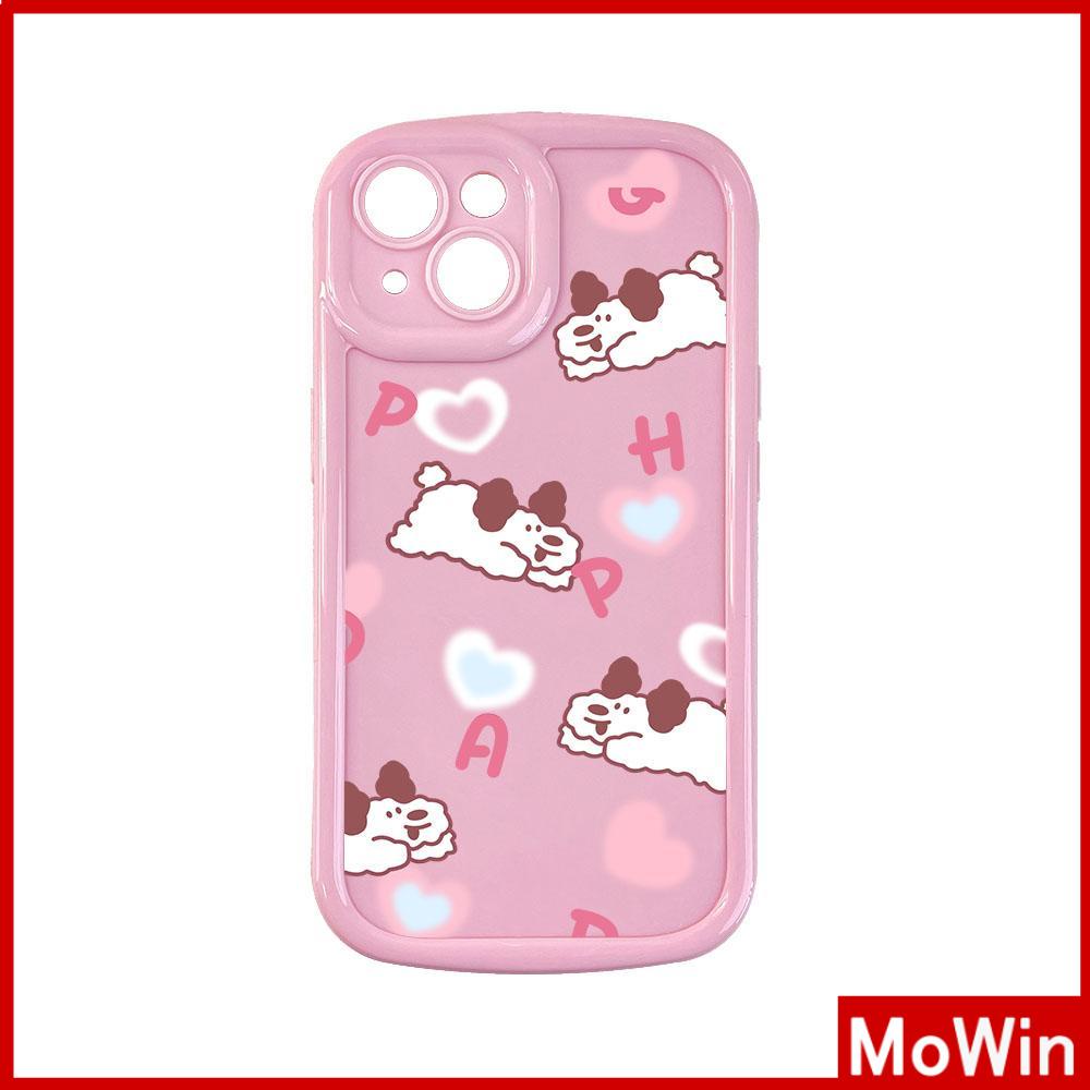 For iPhone 14 Pro Max iPhone Case Cream Pink TPU Soft Case Camera Cover Airbag Shockproof Cute Cartoon Puppy Compatible with iPhone 13 Pro max 12 Pro Max 11 Pro Max xr xs max 7Plus