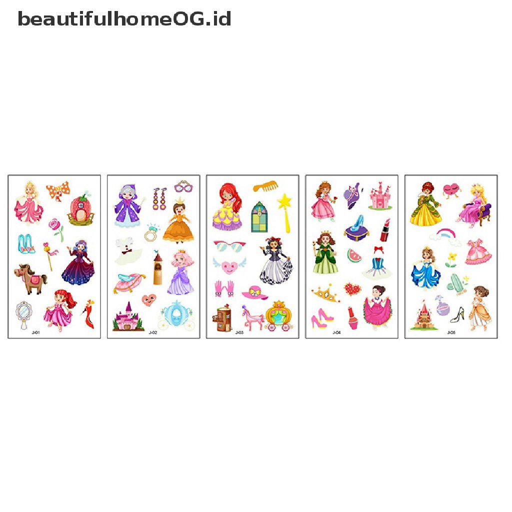 // Beauty// 5lembar/Set Kartun Shiny Luminous Tatto Stiker Anak Tato Temporer **