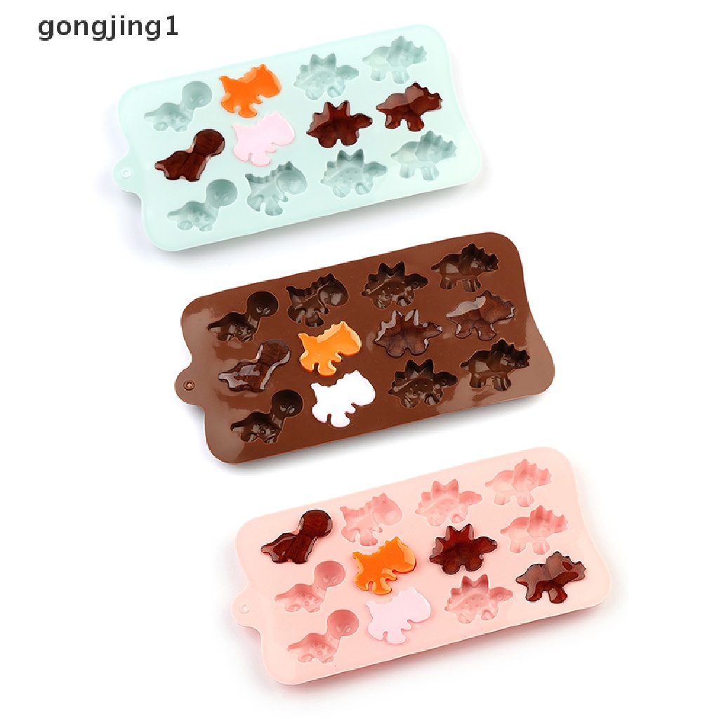 Ggg Cetakan Coklat Silikon DIY Cetakan Dinosaurus animal cake biscuit Mold Baking candy ID