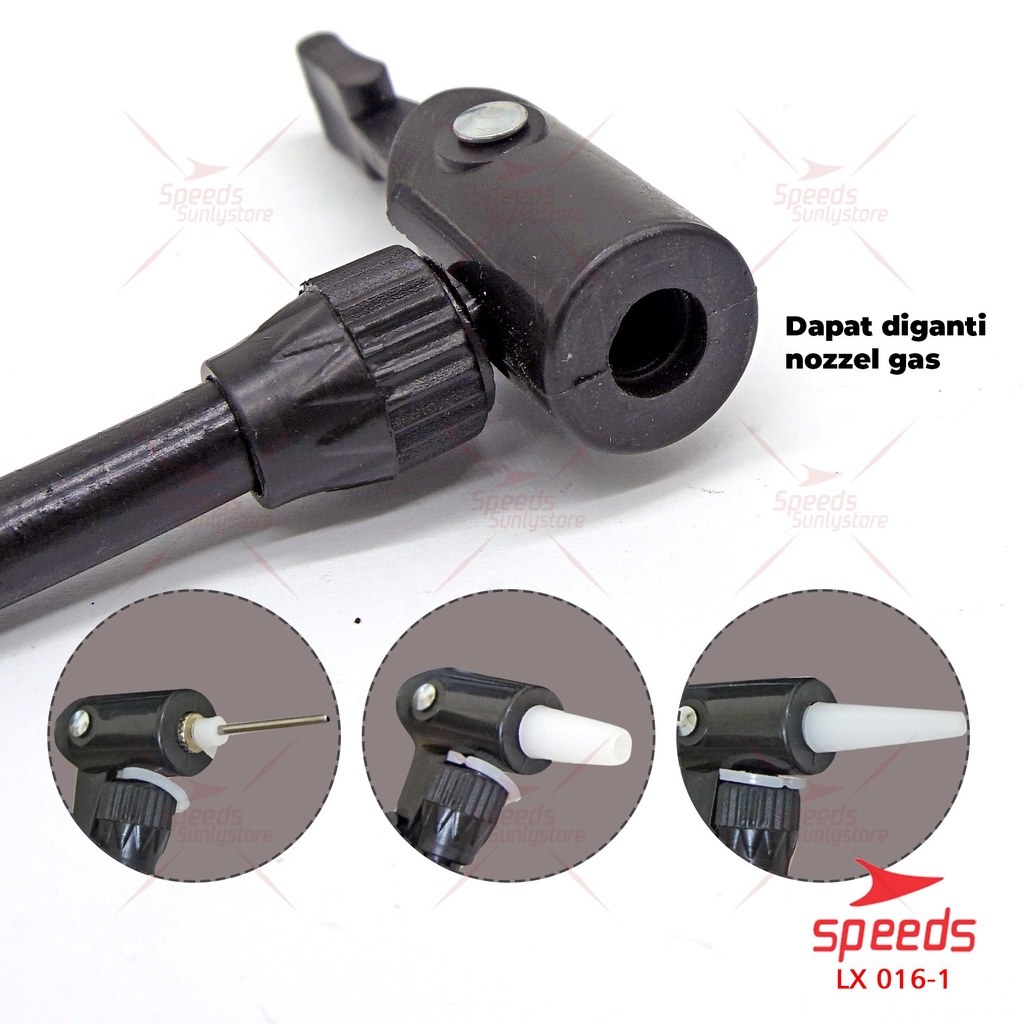 SPEEDS Pompa Angin Jarum Manual Bola Basket Sepak Futsal Volly Pump Ball LX 016-1