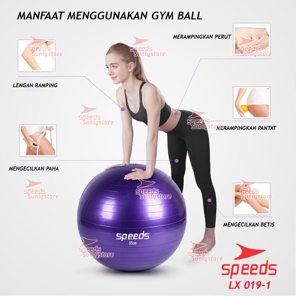 SPEEDS Gymball fitness/Bola yoga alat olahraga Gym ball 55cm,65cm,75cm Bonus Pompa 019