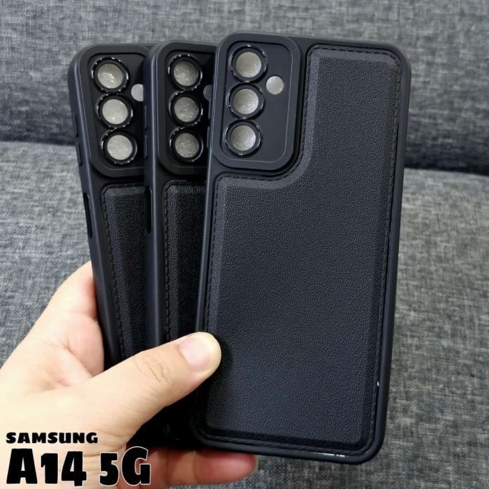 Case LEATHER PRO CAMERA Samsung A11/M11/A51/A12/M12/A23 4G/A23 5G/A33/A53/A73 5G Softcase Leather Sintetis