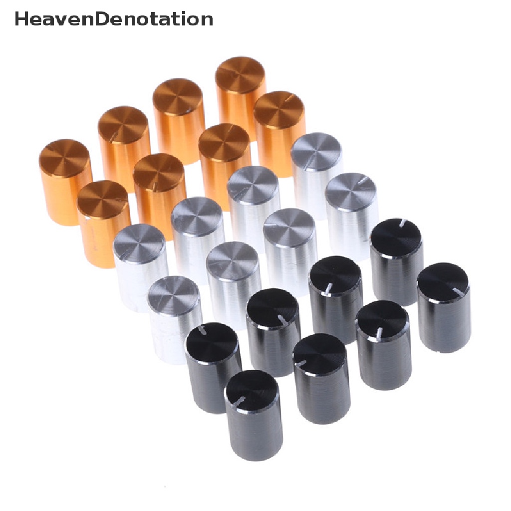 [HeavenDenotation] 8pc 10 * 15mm 6mm Dia Knurled Poros Aluminium Kontrol Volume Potensio Knobs HDV