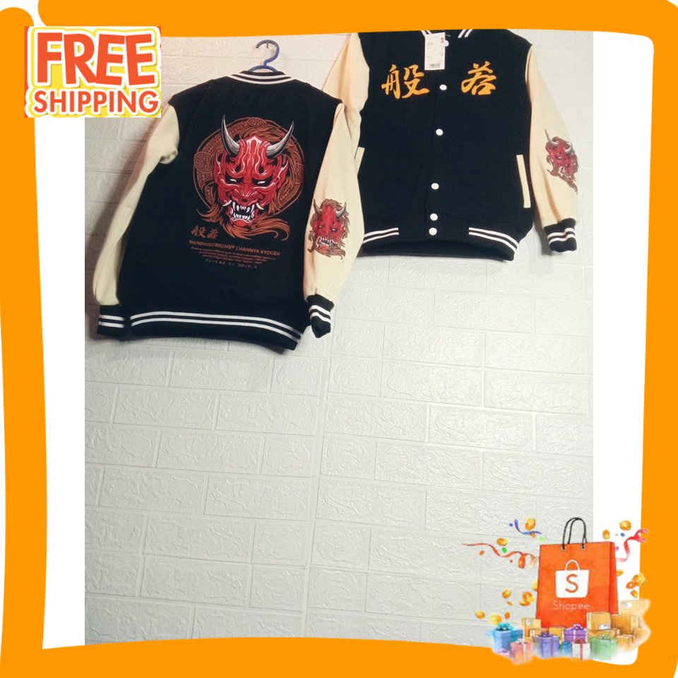 JAKET VARSITY FASHION NEW NONGKRONG/ Jaket Varsity Baseball Memphis Jepang Original Motif Naga/ Jake