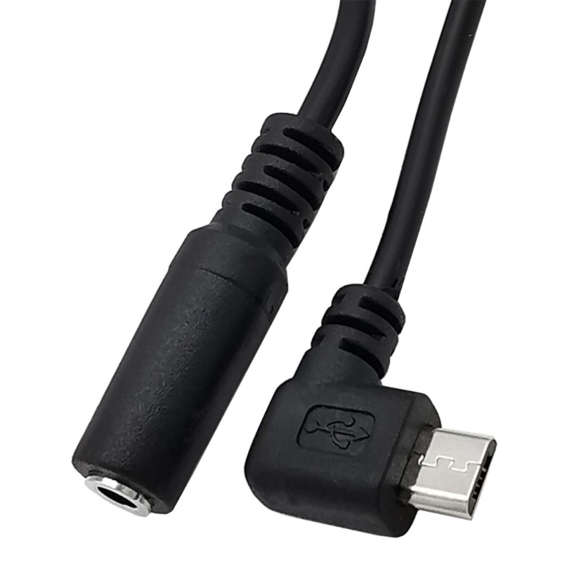 Zzz Black Micro USB Male to 35mm Headphone Earphone Adapter Socket Wire Cable Converter Line Aplikasi Lebar