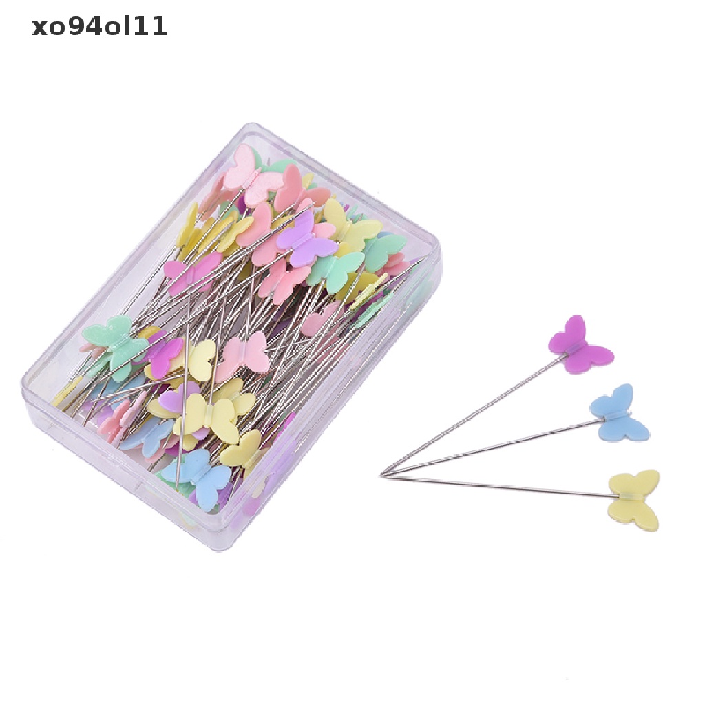 Xo 100Pcs/lot Aksesoris Jahit Patchwork Pin Dengan Kotak DIY Tombol Kepala Pin DIY OL