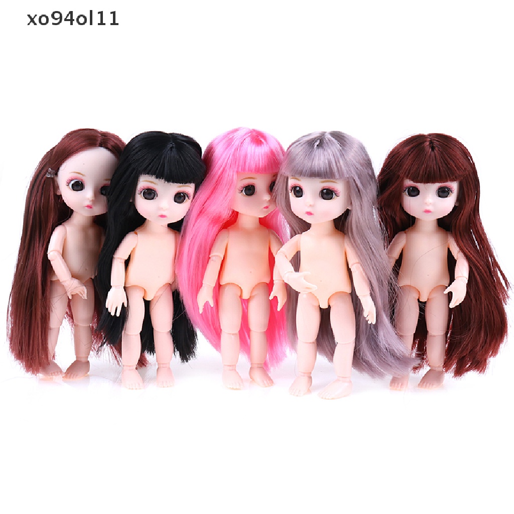 Xo 16cm Boneka Lucu Mini 13mpat Bergerak Bersambung Baby Doll Pink Perak Rambut Telanjang Tubuh  Ol