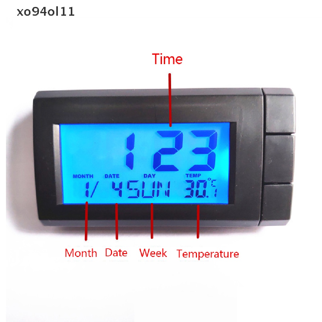 Xo Jam Tampilan Digital LCD Mobil 2in1 &amp; Suhu Auto Watch Thermometer OL