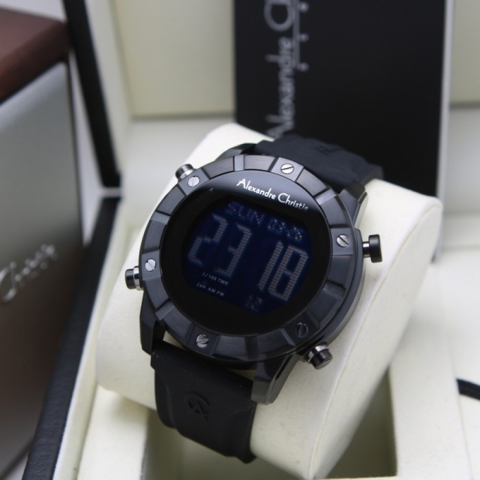 Ririsstore [New] Jam Tangan Pria Alexandre Christie 9373 AC9373 AC 9373 Ori - Full Hitam