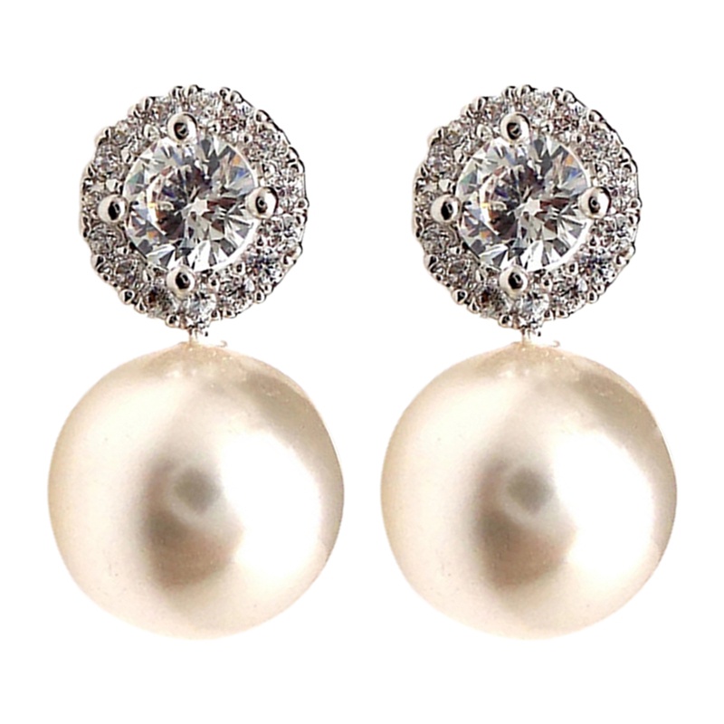 Beige Simulasi Mutiara Stud Anting Untuk Wanita Desain Sederhana Indah Perempuan Anting Tindik Telinga Grosir Perhiasan Baru