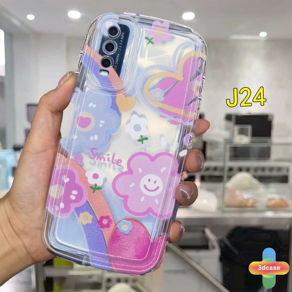 Soft Case VIVO Y35 Y21A Y21T Y12S Y02 Y12 Y22 Y22S Y20 Y16 Y15S Y15C Y91C Y21 2021 Y30 Y21S Y20S Y12i Y3S Y33T Y21E Y21G Y15A Y01 Y01A Y91 Y30i Y93 Y95 Y15 Y17 Y50 Y53S Y51 2020 Y51A Y10 Y33S Y1S Y11 Y31 Colourful Smile Flower Couples Soap Case