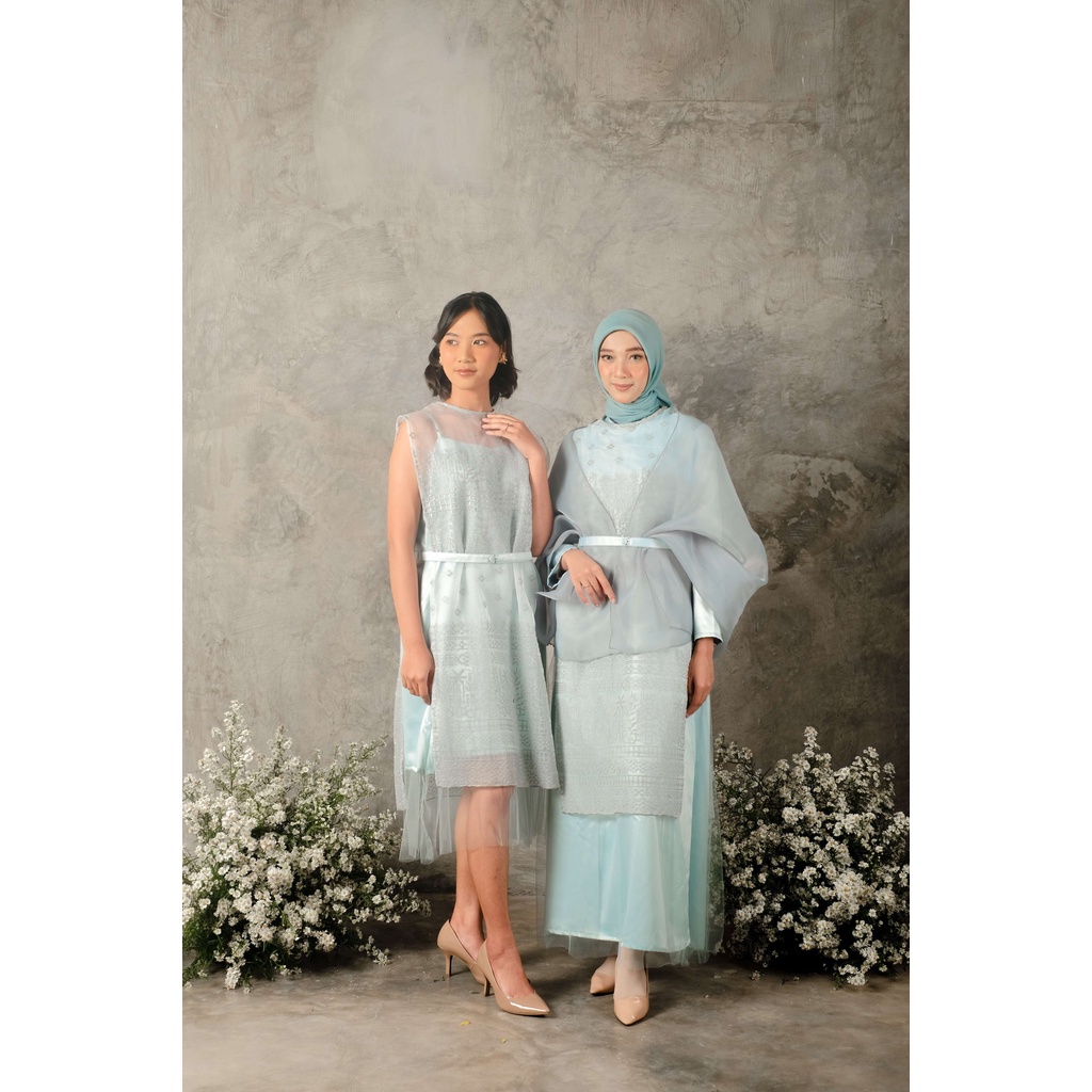 chandani.id • KEMARA Light Sage | Gamis Sage Green | Dress Sage Green | Outer Lebaran Etnik | Gamis Kondangan Wisuda Lamaran Bridesmaid Engagement