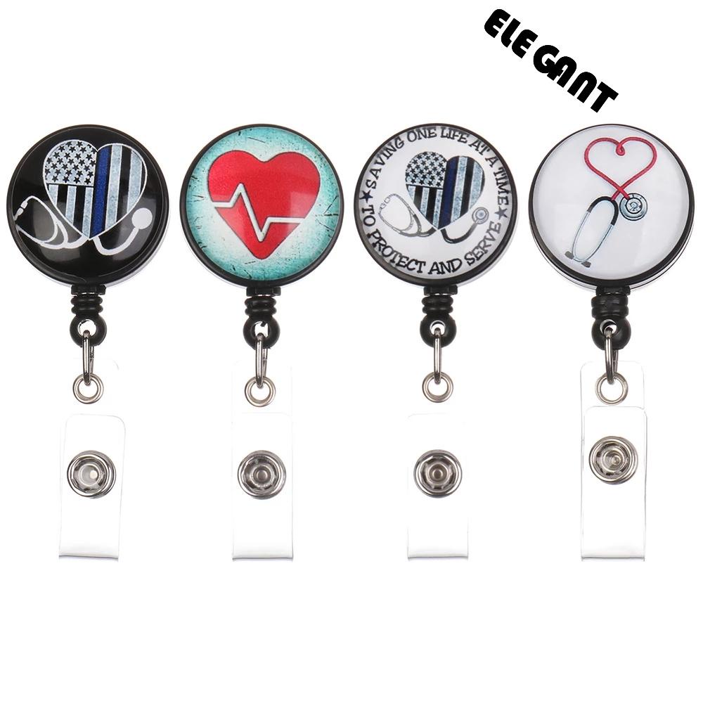 [Elegan] Id Badge Holder Kartu Kerja Tahan Lama Badge Holder Clip Card Holder Klip ID Card Name Card Holder Gantungan Kunci