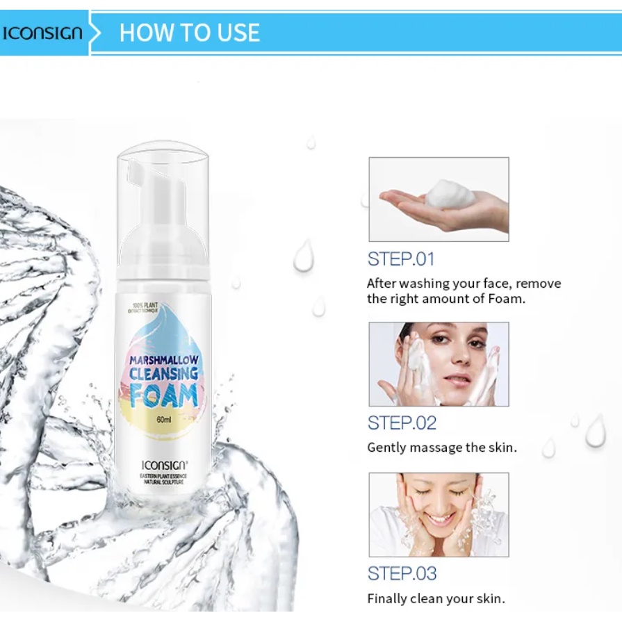 (READY &amp; ORI) ICONSIGN Marshmallow Lash Cleansing Foam Remover IRA-001