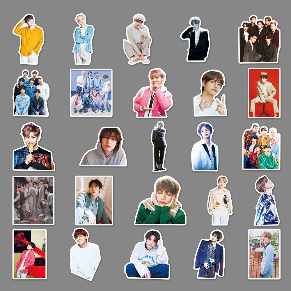 Lanfy B-T-S Idol Stiker A.R.M.Y Cute JUNGKOOK Kado Lucu Bangtan Boys Pvc Sticker Fans Hadiah Sticker Pack SUGA Mainan Anak Perempuan Dekorasi Sticker Anti Air