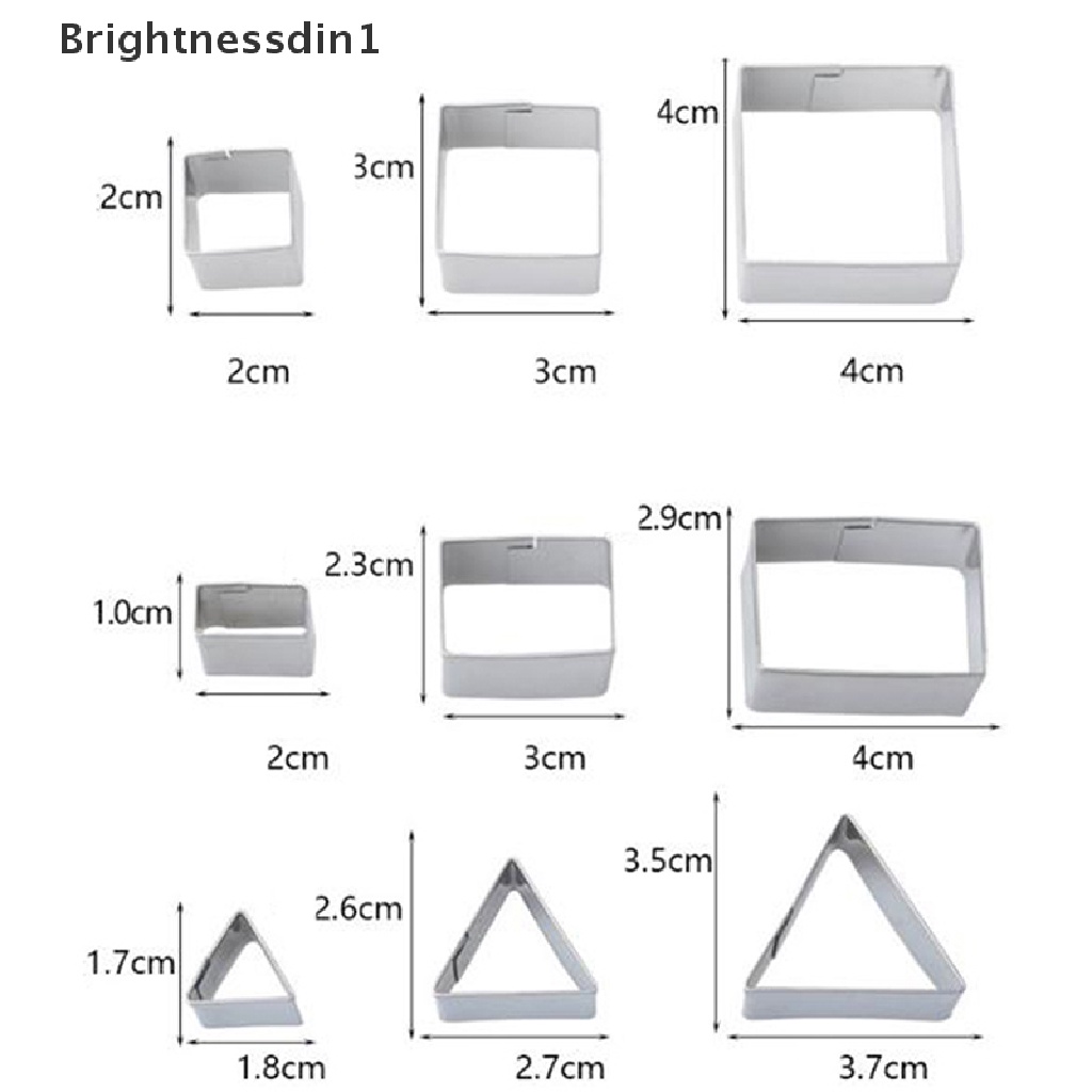 [Brightnessdin1] 24pcs/lot Stainless Steel Tembikar Tanah Liat Alat Geometri Bulat Persegi Cutter Cetakan Butik