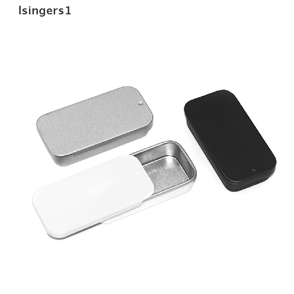 [lsingers1] Kotak Kaleng Mini Kosong Persegi Panjang Metal Tinplate Push Candy Pill Cases Kotak Penyimpanan Butik