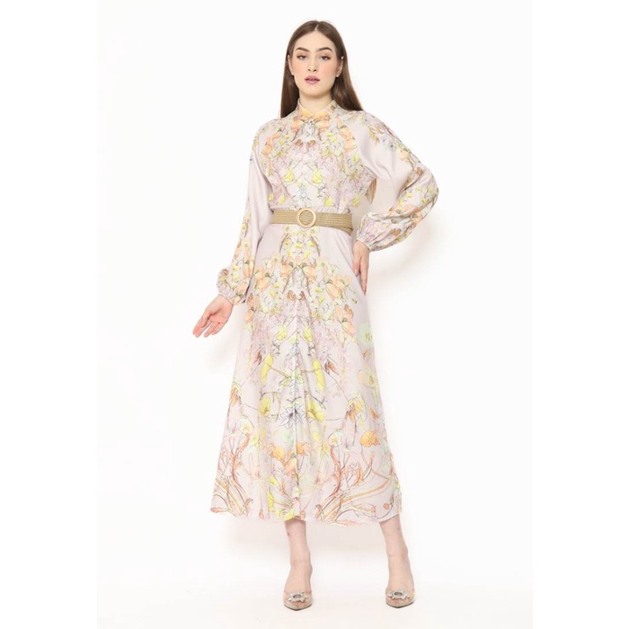 Voerin Gamis Rhienna Kaftan Bunga Pink