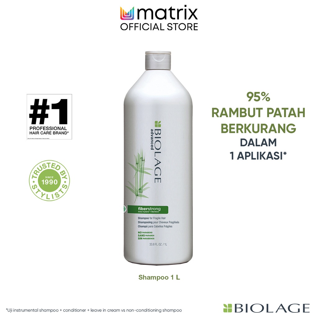 Biolage Indonesia Fiberstrong Shampoo 1000 ml - Shampoo Professional Perawatan Rambut Rusak