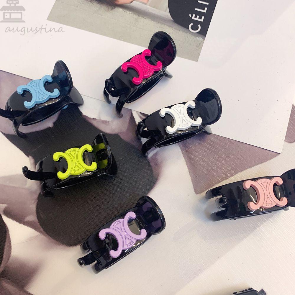 Agustinina Jepit Rambut Perempuan Retro Vintage Kecil Permen Warna Huruf C Temperamen Hiasan Kepala