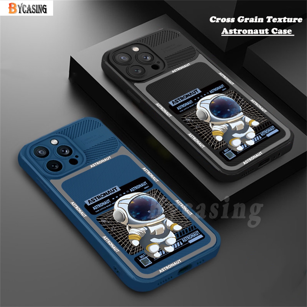 Redmi 12C Note 11 Pro 11S Redmi 10 10C 9A 9C 10A Note10 Note 10S Note8 Note9 Poco X3 Pro NFC Mewah Tekstur Serat Silang Serat Karbon Silikon Antariksa Astronot Tahan Guncangan Case BY