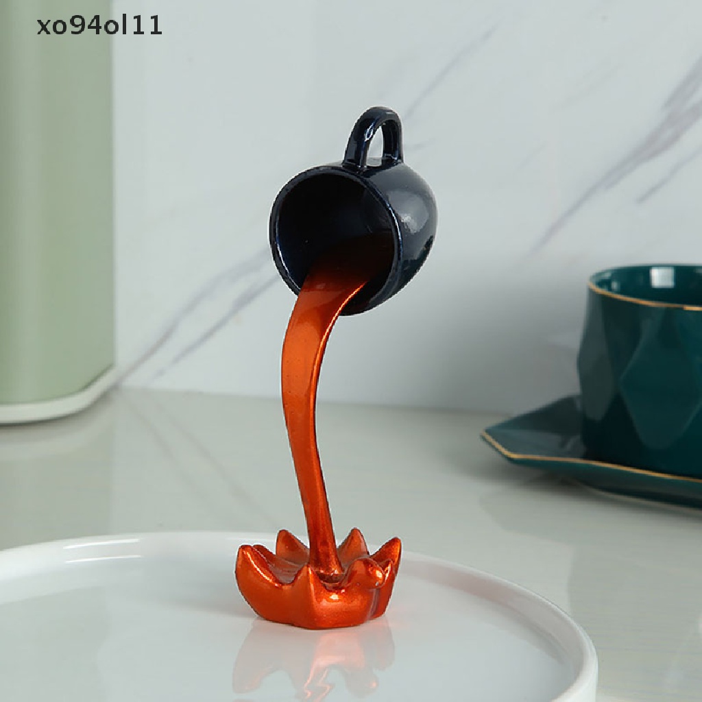 Xo Kreatif Floag Cangkir Patung Menuang Cairan Cangkir Kopi 3D Art Ornamen OL