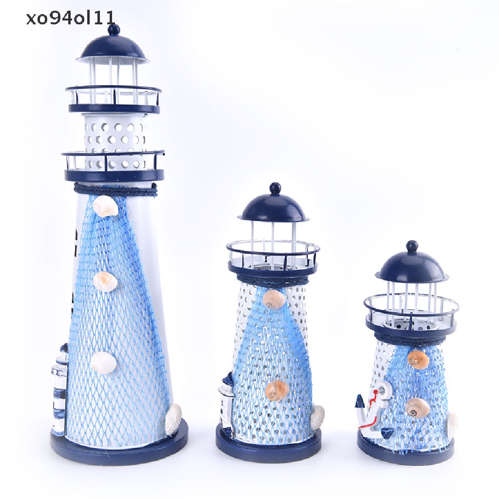 Xo Ocean Flash Mercusuar Jaring Ikan Bintang Laut Shell Ornamen Menara Beacon Metal OL