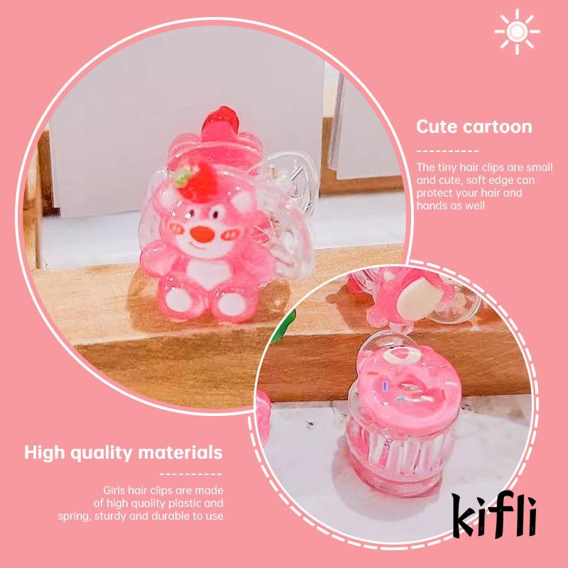 [KD] Klip Cakar Rambut Kecil Kartun Manis Strawberry Bear Cute Mini Hair Claw Clip