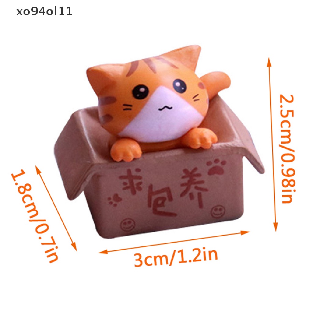 Xo 4pcs Kawaii Ornamen Kucing Mini Taman Kitten Patung Hadiah Untuk Anak Anak Bayi OL