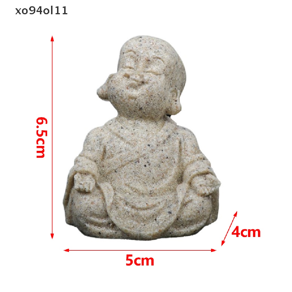 Xo Patung Biksu Kecil Yang Lucu Sandstone Chinese Budha Statuettes Home Decor Gift OL