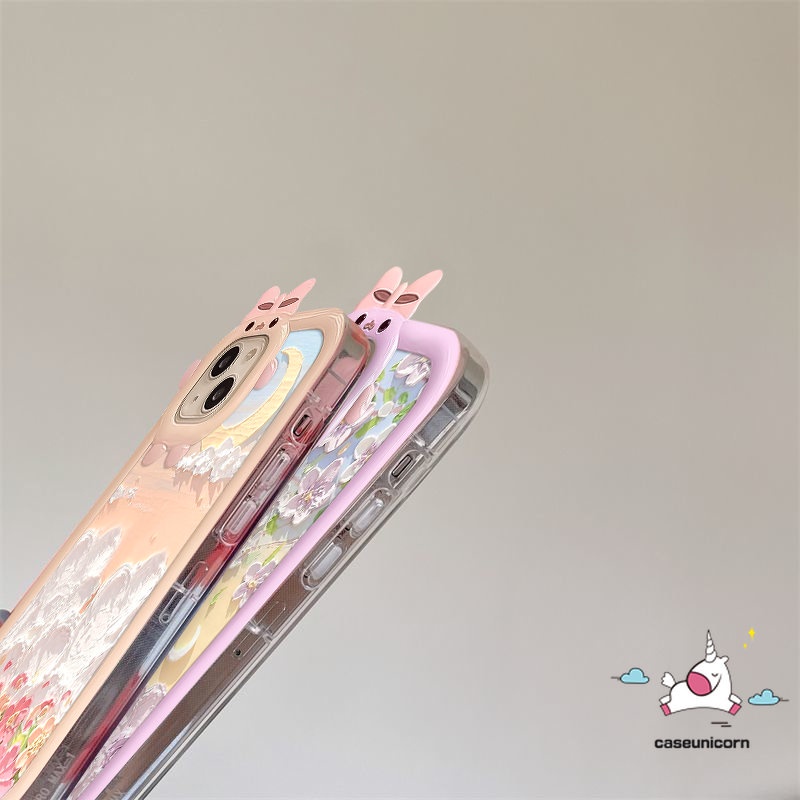 Redmi 9A 10a1 10A 9 10C 9T A1+9C Note 11s 10s 11 Pro+8 9 10 Pro Mi 11 Lite POCO X3 Pro NFC M3 Lembut Lukis Minyak Bunga Bulan 3D Ikatan Simpul Lensa Monster Kecil Lucu Sarung