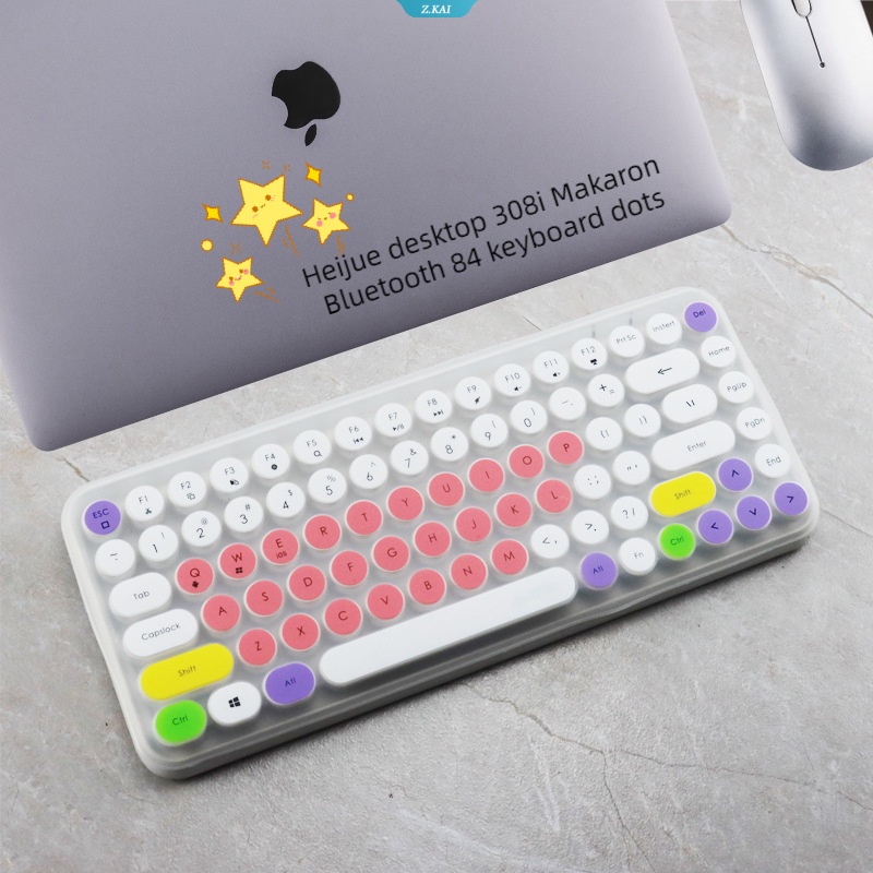 Cover Keyboard Komputer Desktop Untuk Model Heijue Desktop 308i Makaron Bluetooth 84titik Keyboard Silikon Anti Air Pelindung Kulit Penutup Debu Laptop [ZK]