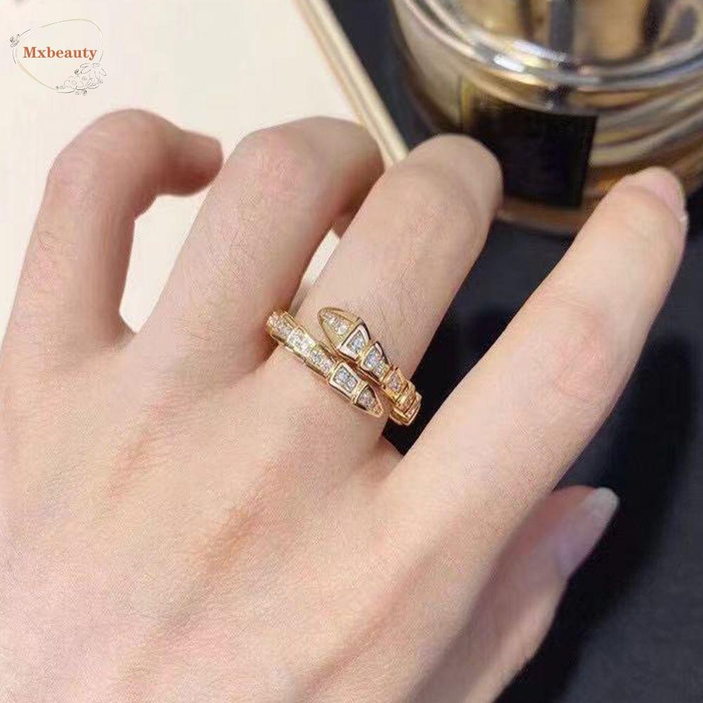 Mxbeauty Cincin Ular Keren Kepribadian Unik Berlian Imitasi Tembaga Gaya Jalanan Punk Ring