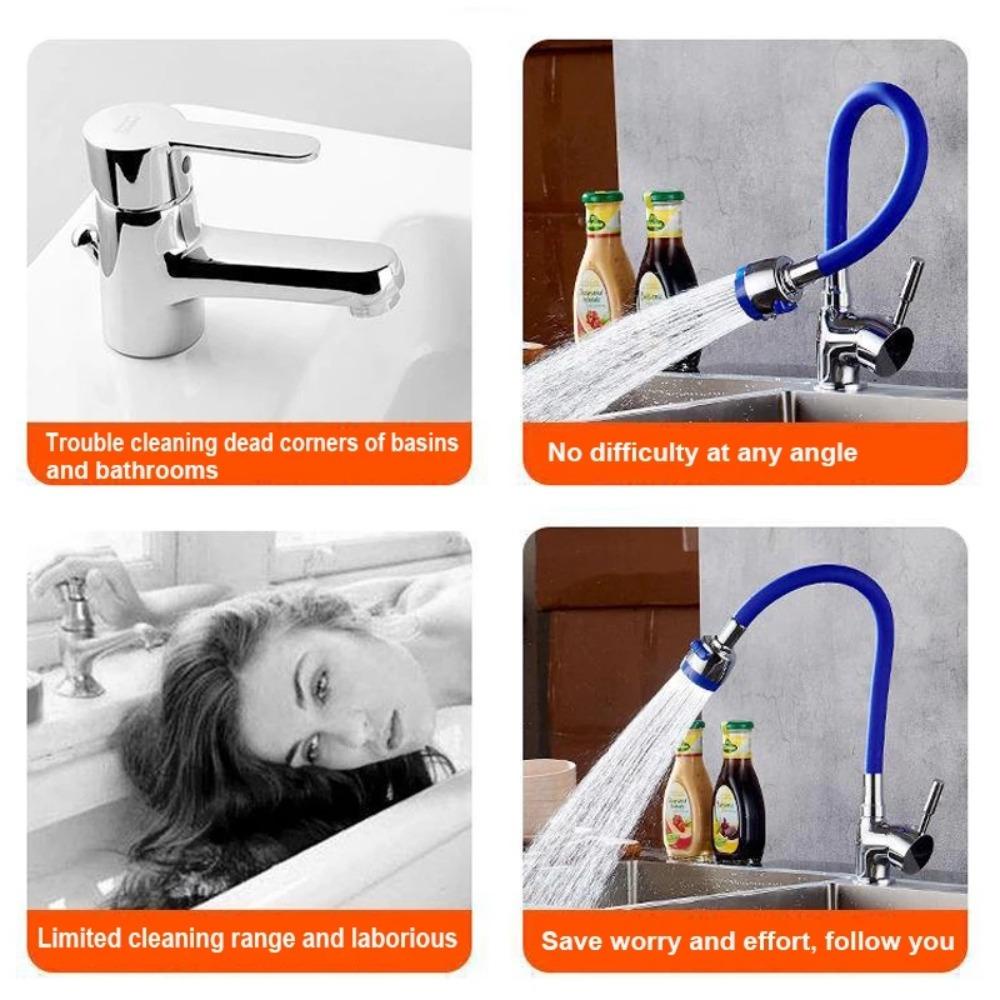 Populer Faucet Extender Pipe Antarmuka Umum Yang Bermanfaat Baskom Cuci360° Aksesoris Keran Air Putar Free Bending Faucet Extender