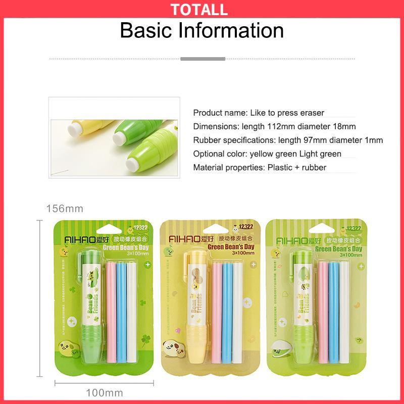 COD Alat Tulis Kreatif Penghapus Ditarik Bergaya Pena Perlengkapan Sekolah Lucu-Totall