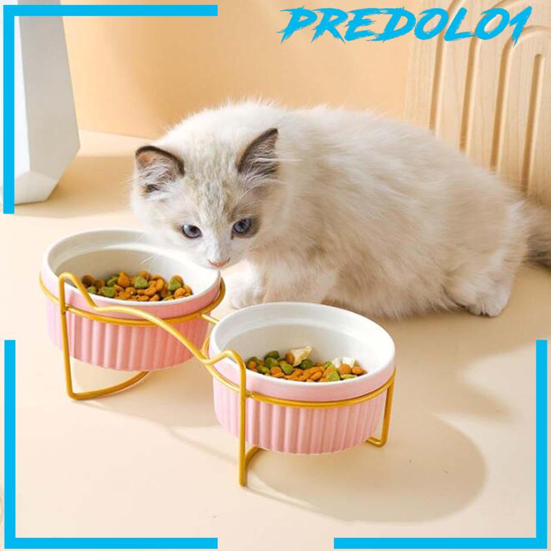 [Predolo1] Raised Cat Food Bowl Food Dispenser Mangkuk Makanan Anjing Mangkuk Makan Makanan Air Cat Dish