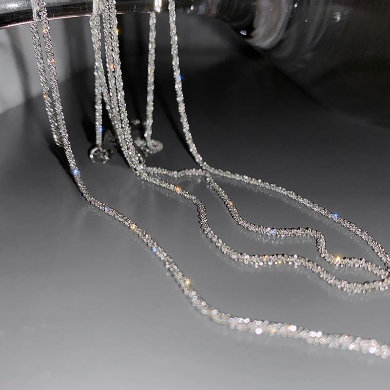 Kalung Wanita Choker 3 Layer Multiayer Imitasi Kristal Halus