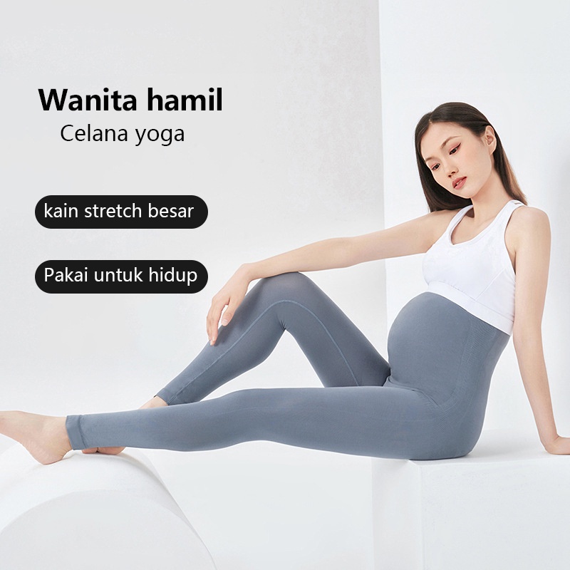 Wanita Hamil Bagian Panjang Celana Hiu Ukuran Besar Celana Penyangga Perut Olahraga Yoga Nyaman Tinggi Elastis Perut Penyangga Celana Legging Kehamilan Barbie 3015