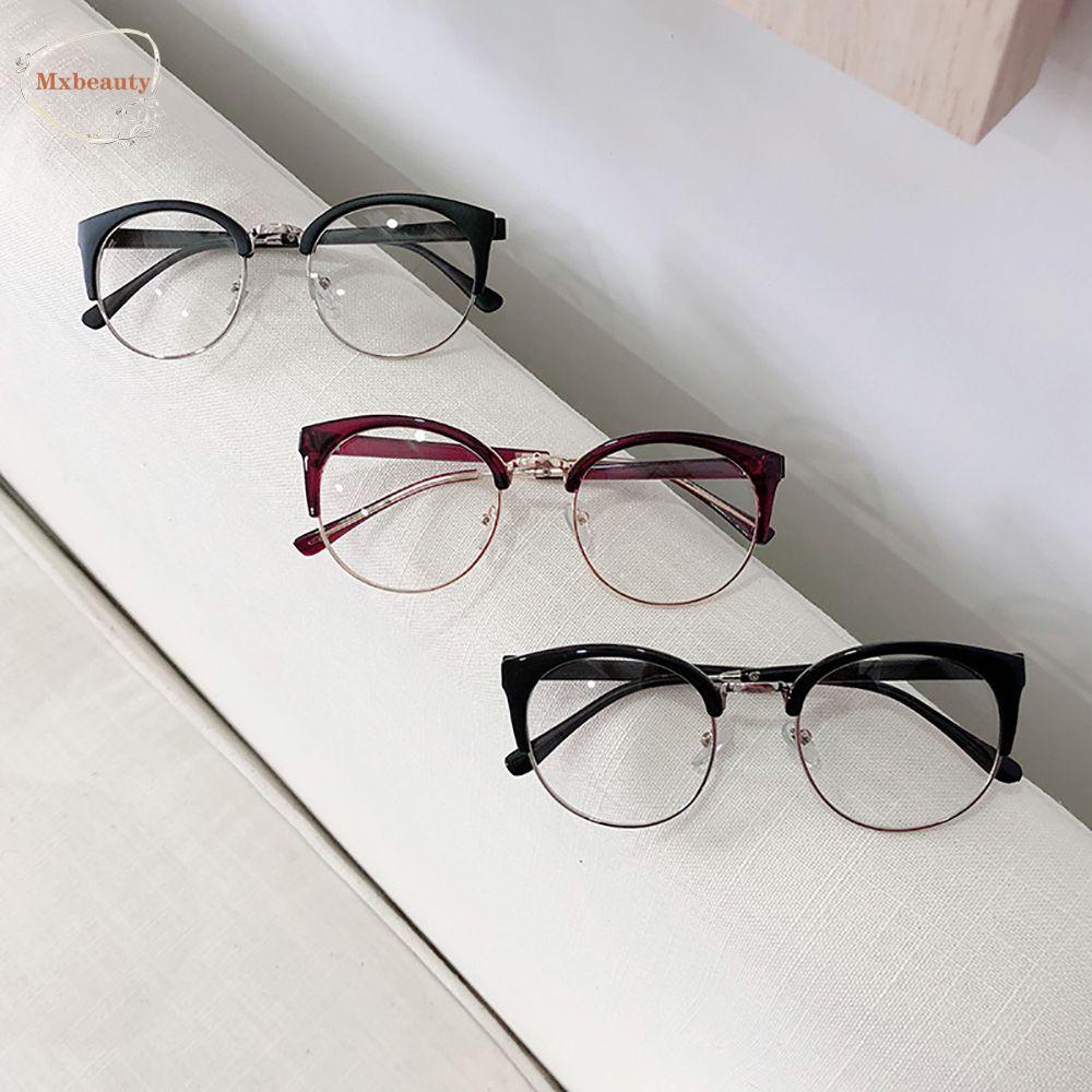 Mxbeauty Cat Eye Spectacles Eye Kaca Mata Anti Radiasi Wanita Pria Half Frame Kacamata Anti Radiasi Wanita Sale Kaca Anti Radiasi Eyeglasses Optical Glasses