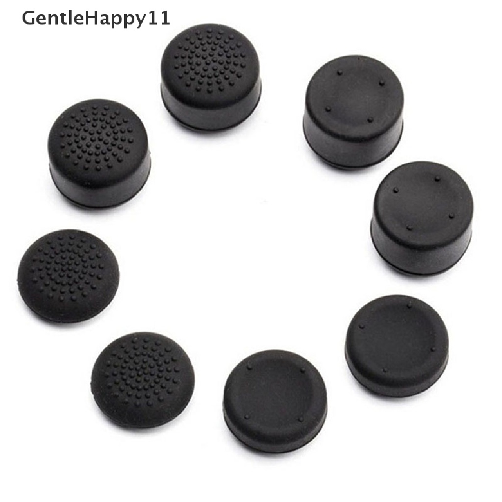 Gentlehappy 8pcs Topi Penutup Grip Stik Jempol Silikon Hitam Untuk Game PS4 Ana Controller id