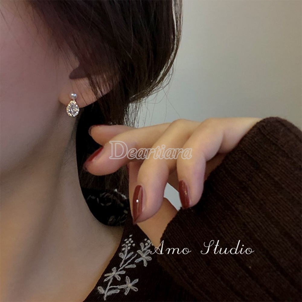 Desain Anting Mutiara Berlian Hias Tetesan Air Modis Dengan Anting High-end