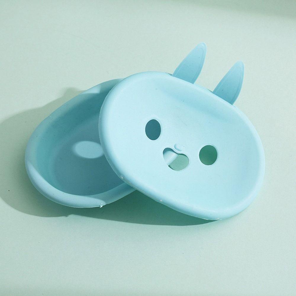 [Elegan] Kotak Sabun 1Pcs Bentuk Kelinci Indah Double Layer Kartun Smiley Bunny Soap Dish