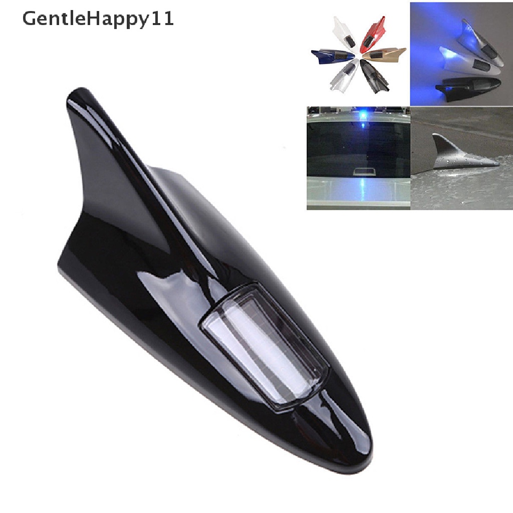 Gentlehappy Antena dummy Sirip Hiu Mobil Tenaga Surya Led8 Peringatan Flash Tail Light Shell  Id