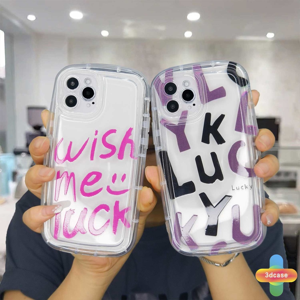 Compatible For Case IPhone 12 11 13 14 PRO MAX 6 7 6S 8 14 Plus X XR XS MAX 11 12 13 Se 2020 6SPlus 7Plus 6Plus 8Plus 14Plus XSMAX Fashion Lucky Letter Graffiti Silicone Soap Case