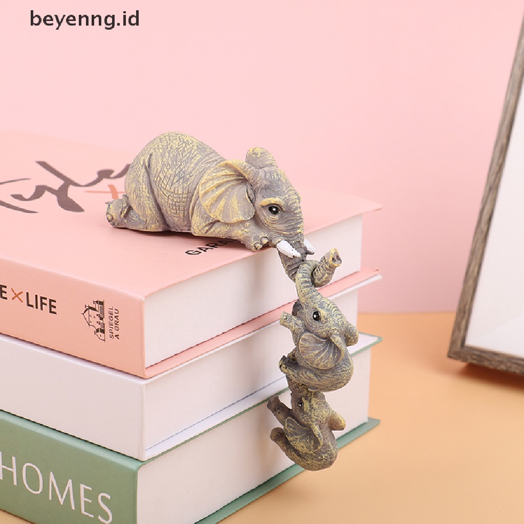 Beyen 3pcs/set Patung Gajah Lucu Gajah Pegang Bayi Resin Kerajinan Hadiah Rumah ID