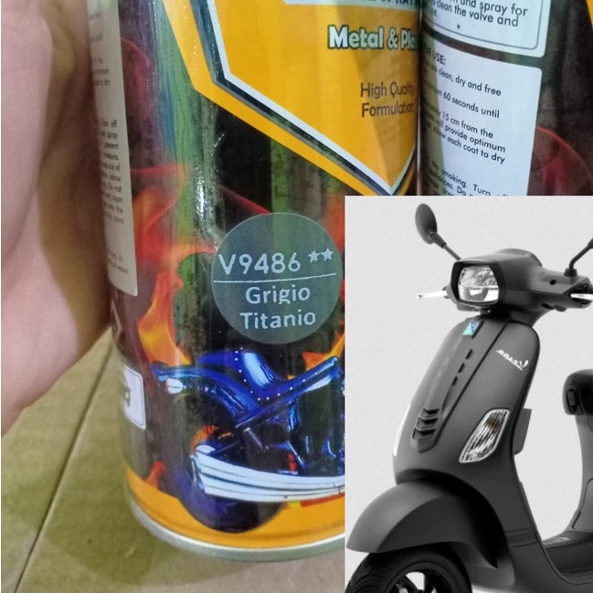 VESPA COLORS DITON Premium Pilok Pilox Cat Semprot Warna VESPA - V 9486** Grigio Titanio (400cc)