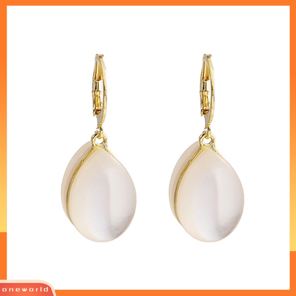 [EONE] 1pasang Drop Earrings Geometris Gaya Klasik Pengerjaan Indah Liontin Mengkilap Tinggi Dekorasi Aksesori Faux Opal Water Drop Earrings Aksesoris Pakaian