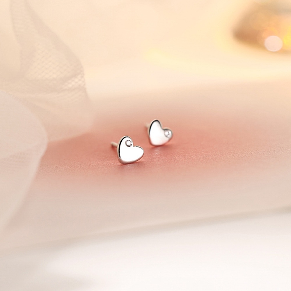 Anting Pejantan Cinta Hati Kecil Minimalis Lucu Untuk Wanita Warna Perak Perhiasan Fashion Ear Studs Hadiah Pesta