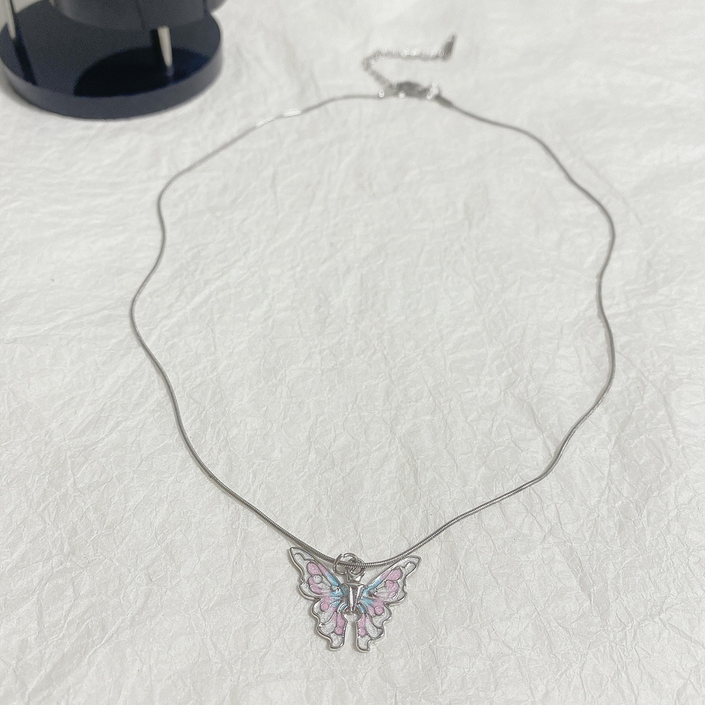 High-end Influencer Temperamen Rantai Klavikula Desain Niche Trendi Symphony Butterfly Kalung Wanita