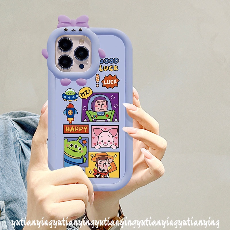 Casing Lensa Mosnter Ikatan Simpul Kecil 3D Yang Lucu Redmi 10C 9A 9T A1 9 9C 10A A1+10 Note 11 Pro+9 10 Pro 11s 10s 8poco M3 X3 Pro NFC Mi 11 Lite Kartun Toy Story Buzz Lightyear Lembut Sarung